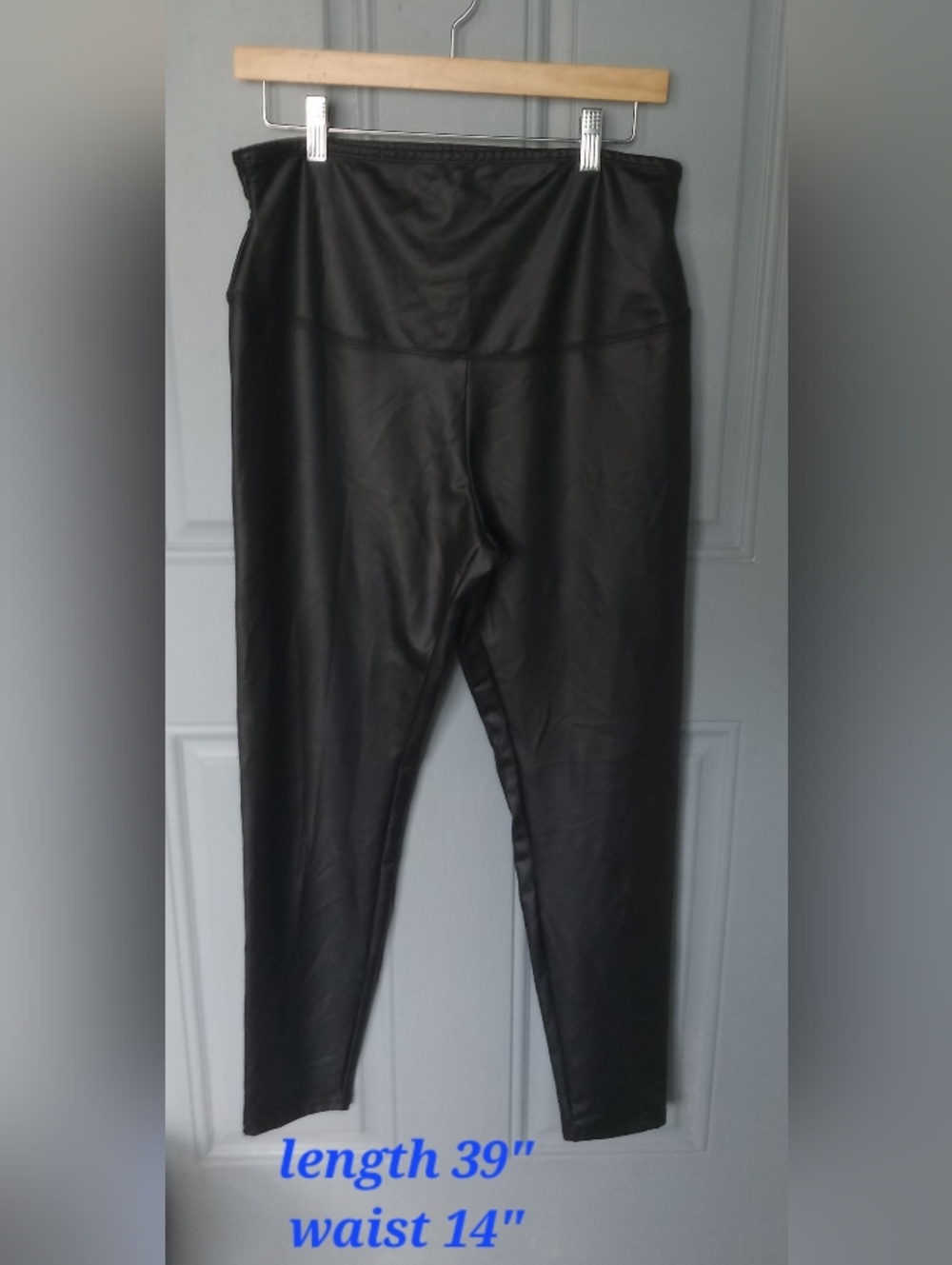 Yummie Black Faux Leather Leggings - High Waist